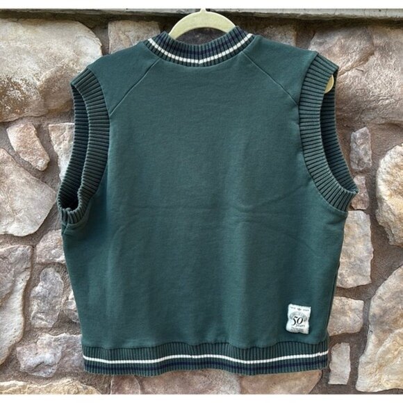 Adidas Green Sweater Vest Women's Large Embroidered V-neck Preppy Collegiate - Picture 6 of 11